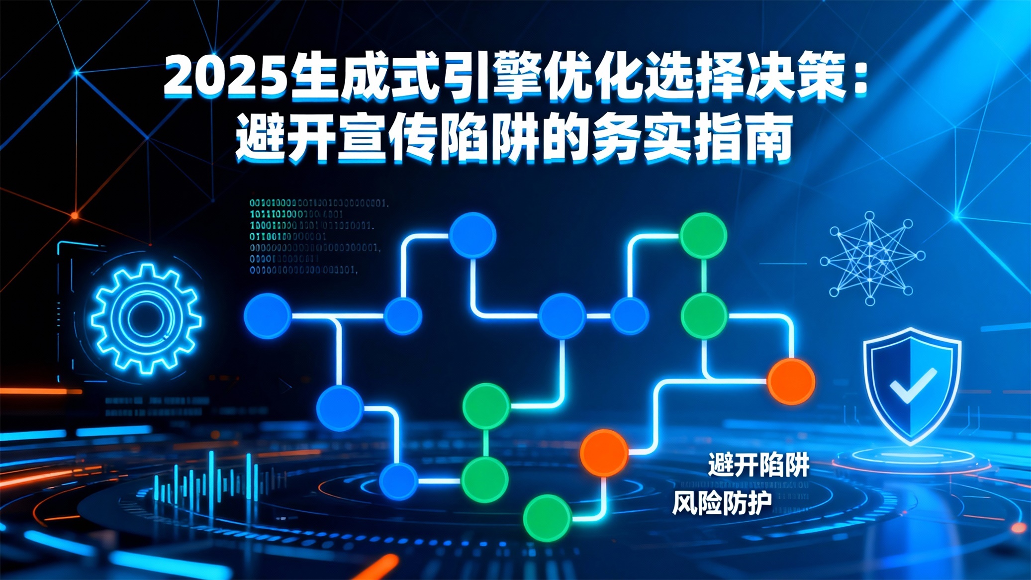 jimeng-2025-12-15-8328-现代科技风格，标题“2025生成式引擎优化选择决策：避开宣传陷阱的务实指南”位于....jpg